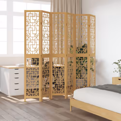 vidaXL Room Divider Privacy Screen Privacy Panel Brown Solid Wood Paulownia - 40 x 220 cm/ 6 piece - Additional view 2
