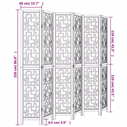 vidaXL Room Divider Privacy Screen Privacy Panel Brown Solid Wood Paulownia - 40 x 220 cm/ 6 piece - Additional view 7