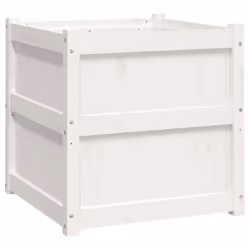 vidaXL Garden Planters Patio Flower Pot Plant Pot Planter Box Solid Wood Pine - white pine, 1 pcs