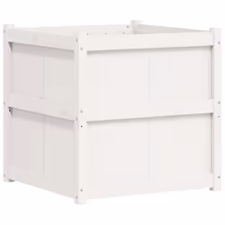 vidaXL Garden Planter Flower Pot Planter Box Plant Pot White Solid Wood Pine