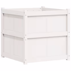 vidaXL Garden Planter Flower Pot Planter Box Plant Pot White Solid Wood Pine - Additional view 6