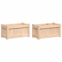 vidaXL Garden Planters Flower Pot Planter Box Plant Pot 2 pcs Solid Wood Pine