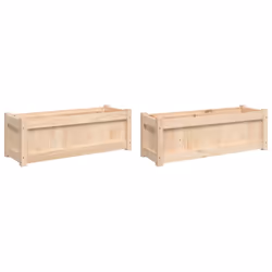 vidaXL Garden Planters Flower Pot Planter Box Plant Pot 2 pcs Solid Wood Pine