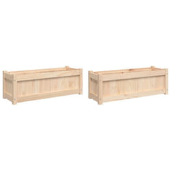 vidaXL Garden Planters Flower Pot Planter Box Plant Pot 2 pcs Solid Wood Pine