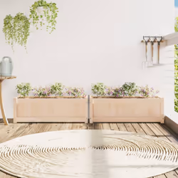 vidaXL Garden Planters Flower Pot Planter Box Plant Pot 2 pcs Solid Wood Pine