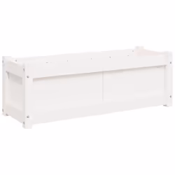 vidaXL Garden Planter Flower Pot Planter Box Plant Pot White Solid Wood Pine