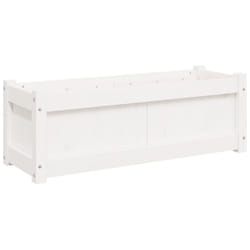 vidaXL Garden Planter Flower Pot Planter Box Plant Pot White Solid Wood Pine
