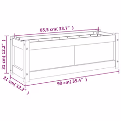 vidaXL Garden Planter Flower Pot Planter Box Plant Pot White Solid Wood Pine
