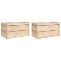 vidaXL Garden Planters Flower Pot Planter Box Plant Pot 2 pcs Solid Wood Pine