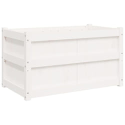 vidaXL Garden Planter Flower Pot Planter Box Plant Pot White Solid Wood Pine