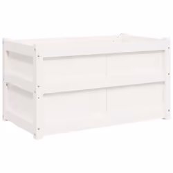 vidaXL Garden Planters Flower Pot Patio Plant Pot 2 pcs White Solid Wood Pine - Additional view 4