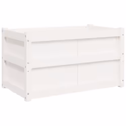 vidaXL Garden Planters Flower Pot Patio Plant Pot 2 pcs White Solid Wood Pine - Additional view 7