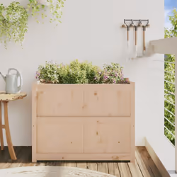 vidaXL Garden Planter Patio Flower Pot Plant Pot Planter Box Solid Wood Pine - natural pine