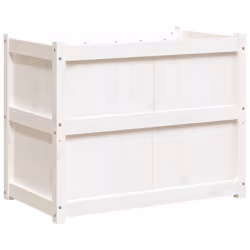 vidaXL Garden Planter Patio Flower Pot Plant Pot Planter Box Solid Wood Pine - white pine