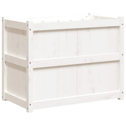 vidaXL Garden Planter Patio Flower Pot Plant Pot Planter Box Solid Wood Pine - white pine