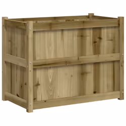 vidaXL Garden Planter Patio Flower Pot Plant Pot Planter Box Solid Wood Pine - natural impregnated