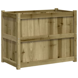 vidaXL Garden Planter Patio Flower Pot Plant Pot Planter Box Solid Wood Pine - natural impregnated