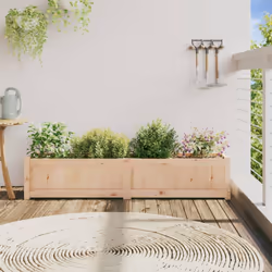 vidaXL Garden Planters Patio Flower Pot Plant Pot Planter Box Solid Wood Pine - natural pine, 1 pcs