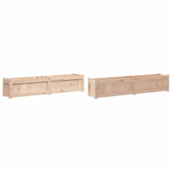 vidaXL Garden Planters Patio Flower Pot Plant Pot Planter Box Solid Wood Pine - natural pine, 2 pcs