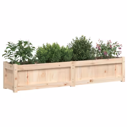 vidaXL Garden Planters Patio Flower Pot Plant Pot Planter Box Solid Wood Pine - natural pine, 2 pcs