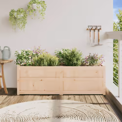 vidaXL Garden Planter Patio Flower Pot Plant Pot Planter Box Solid Wood Pine - natural pine - Additional view 2