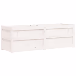 vidaXL Garden Planter Patio Flower Pot Plant Pot Planter Box Solid Wood Pine - white pine