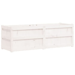 vidaXL Garden Planter Patio Flower Pot Plant Pot Planter Box Solid Wood Pine - white pine