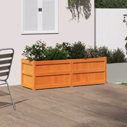 vidaXL Garden Planter Flower Pot Outdoor Planter Wax Brown Solid Wood Pine - Additional view 2