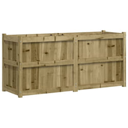 vidaXL Garden Planter Patio Flower Pot Plant Pot Planter Box Solid Wood Pine - natural impregnated