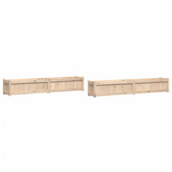 vidaXL Garden Planters Patio Flower Pot Plant Pot Planter Box Solid Wood Pine - natural pine, 2 pcs
