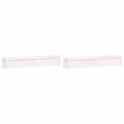 vidaXL Garden Planters Patio Flower Pot Plant Pot Planter Box Solid Wood Pine - white pine, 2 pcs