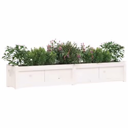 vidaXL Garden Planters Patio Flower Pot Plant Pot Planter Box Solid Wood Pine - white pine, 2 pcs