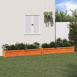 vidaXL Garden Planters Patio Flower Pot Plant Pot Planter Box Solid Wood Pine - brown pine, 2 pcs - Additional view 2