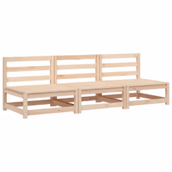 vidaXL Garden Lounge Set Outdoor Lounge Set Corner Sofa Couch Solid Pinewood - natural pine, 3-seater