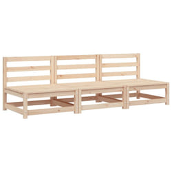 vidaXL Garden Lounge Set Outdoor Lounge Set Corner Sofa Couch Solid Pinewood - natural pine, 3-seater