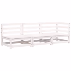 vidaXL Garden Lounge Set Outdoor Lounge Set Corner Sofa Couch Solid Pinewood - white pine, corner + 2x chair