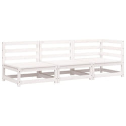 vidaXL Garden Lounge Set Outdoor Lounge Set Corner Sofa Couch Solid Pinewood - white pine, corner + 2x chair