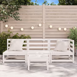 vidaXL Garden Lounge Set Outdoor Lounge Set Corner Sofa Couch Solid Pinewood - white pine, corner + 2x chair