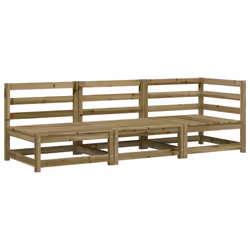 vidaXL Garden Lounge Set Outdoor Lounge Set Corner Sofa Couch Solid Pinewood - natural impregnated, corner + 2x chair
