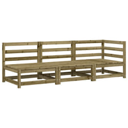 vidaXL Garden Lounge Set Outdoor Lounge Set Corner Sofa Couch Solid Pinewood - natural impregnated, corner + 2x chair