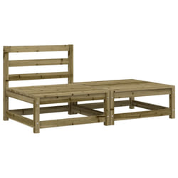 vidaXL Garden Lounge Set Outdoor Lounge Set Corner Sofa Couch Solid Pinewood - natural impregnated, chair + footrest
