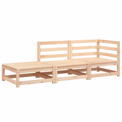vidaXL Garden Lounge Set Outdoor Lounge Set Corner Sofa Couch Solid Pinewood - natural pine, corner + chair + footrest