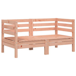 vidaXL Garden Sofas Corner Outdoor Sectional Sofa 2 pcs Solid Wood Douglas