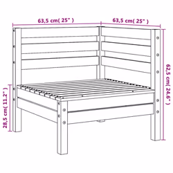 vidaXL Garden Sofas Corner Outdoor Sectional Sofa 2 pcs Solid Wood Douglas - Additional view 8