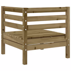 vidaXL Garden Sofa Outdoor Sofa Wooden Sectional Sofa Seat Solid Wood Pine - natural impregnated, 2 pcs/corner sofa - Additional view 6