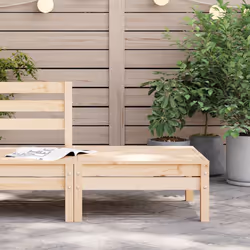 vidaXL Garden Sofa Outdoor Sofa Wooden Sectional Sofa Seat Solid Wood Pine - natural pine, 1 pcs/footrest