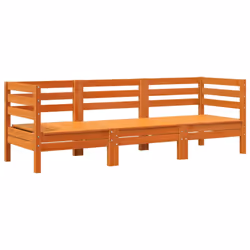 vidaXL Garden Sofa Outdoor Sofa Wooden Sectional Sofa Seat Solid Wood Pine - wax brown, 1 pcs/2x corner + middle
