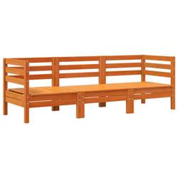 vidaXL Garden Sofa Outdoor Sofa Wooden Sectional Sofa Seat Solid Wood Pine - wax brown, 1 pcs/2x corner + middle