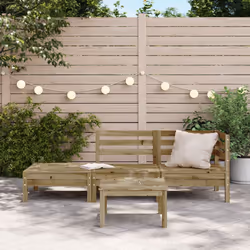 vidaXL Garden Sofa Outdoor Sofa Wooden Sectional Sofa Seat Solid Wood Pine - natural impregnated, 1 pcs/3-seater - Additional view 2