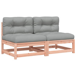 vidaXL Garden Sofas with Cushions Outdoor Sofa Patio Couch Solid Wood Pine - natural douglas, 1 pcs